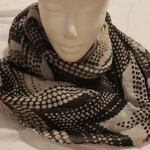 Black and white polka dot scarf